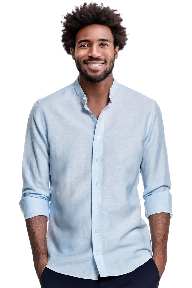 Sommerhemd Herren hellblau