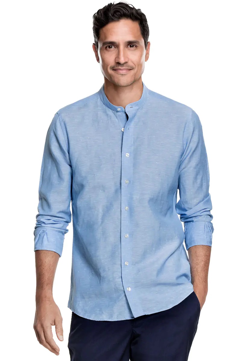 Sommerhemd Herren hellblau