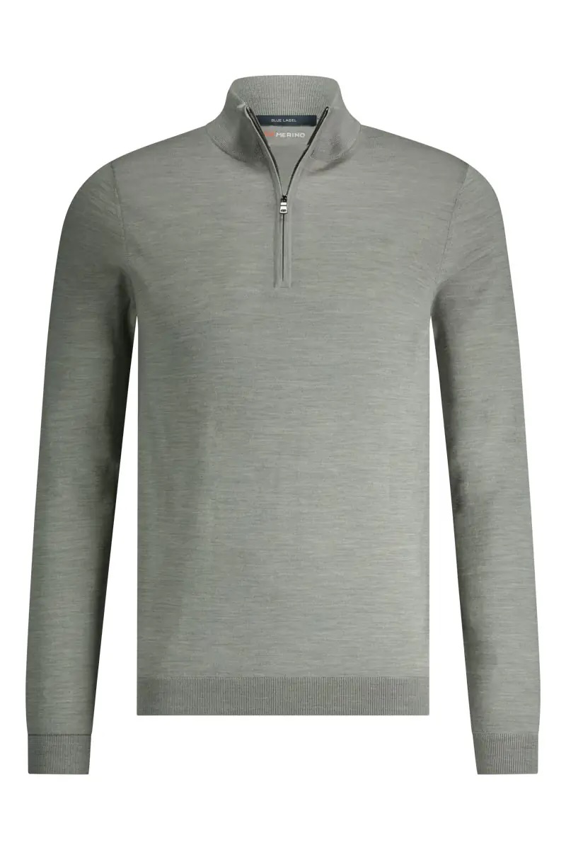 Feinstrickpullover Reißverschluss Hellgrün