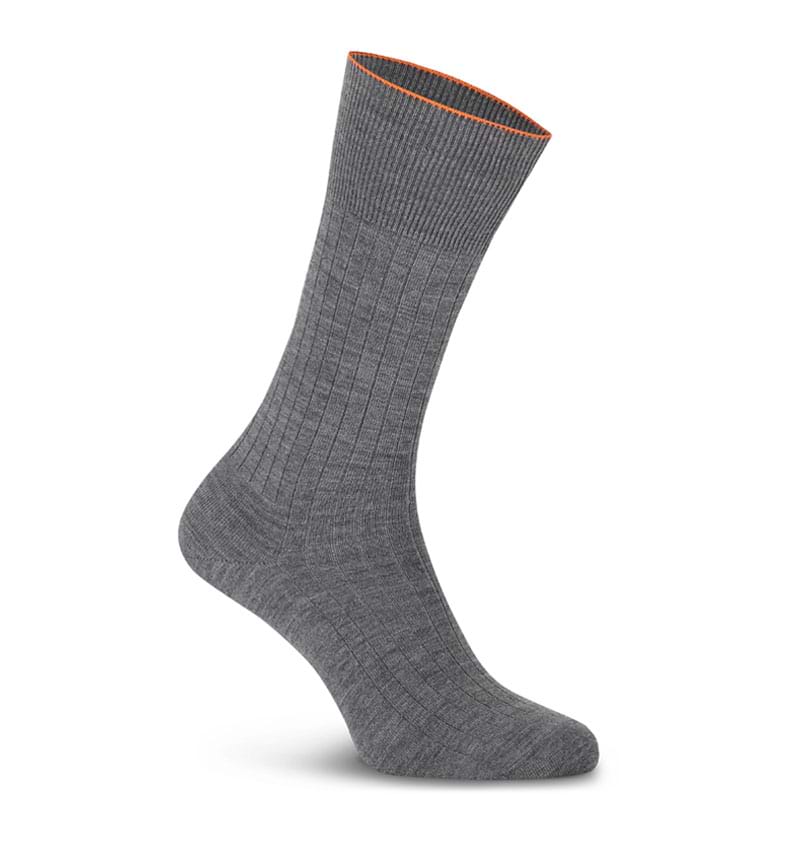 Merino Unterwäsche Socken Herren gerippt in Grau