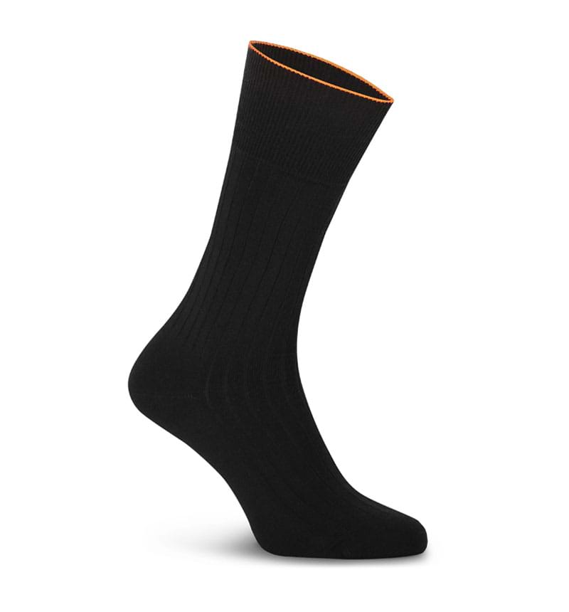Merino Unterwäsche Socken Herren gerippt in Schwarz