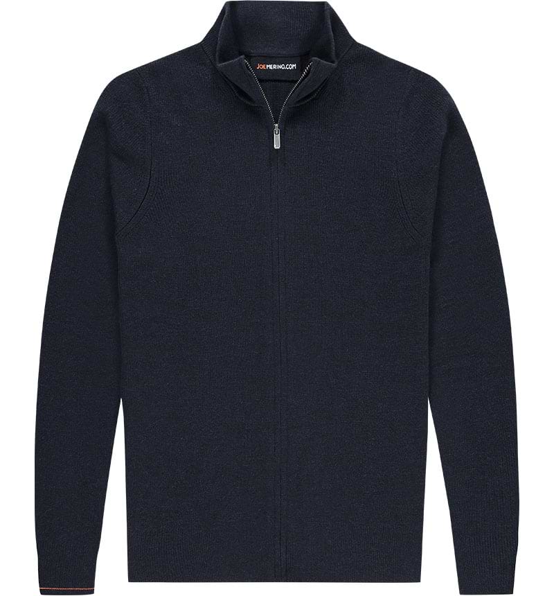 Herren Strickjacke Reißverschluss dunkelblau