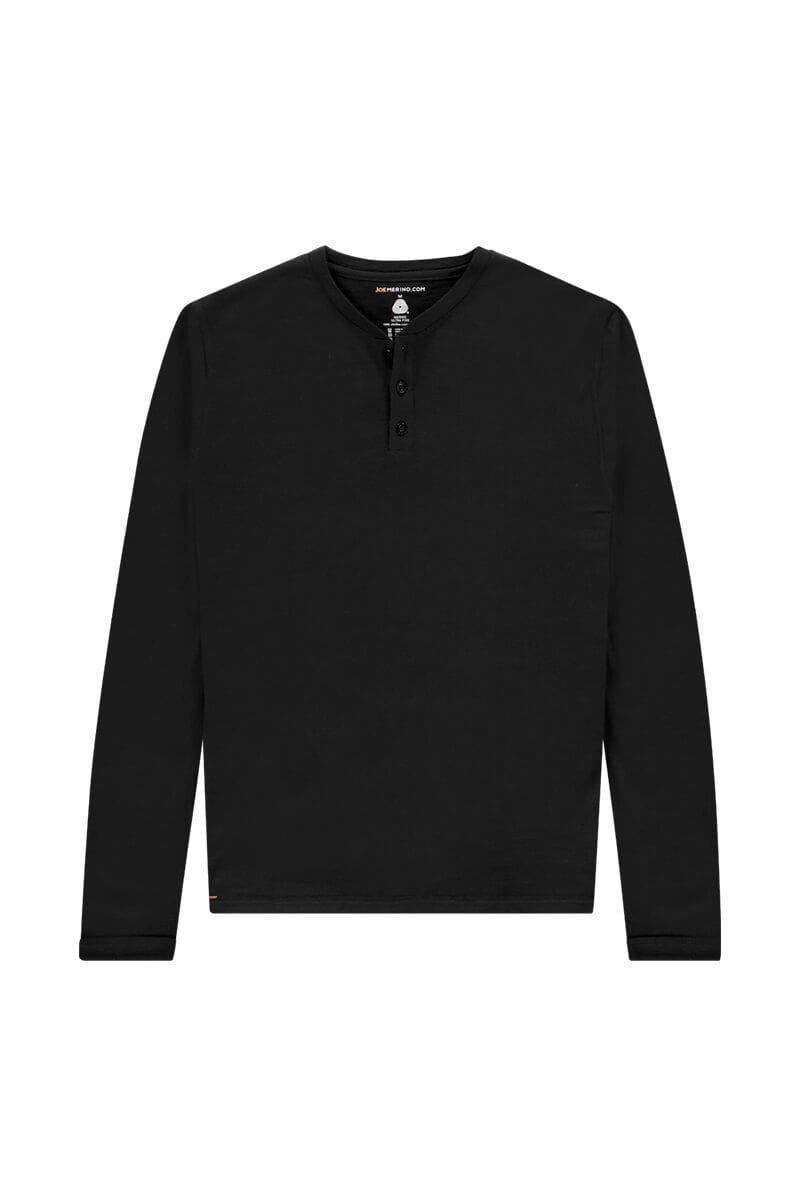 Merino Funktionsshirt mit langen Ärmeln in Schwarz
