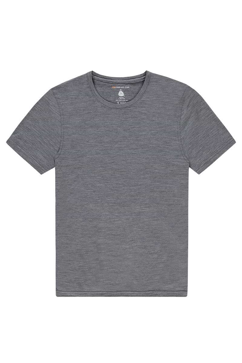 Merino Funktionsshirt mit Rundhals-Ausschnitt in Grau