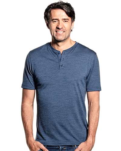 Merino Funktionsshirt mit kurzen Ärmeln und Knopfleiste