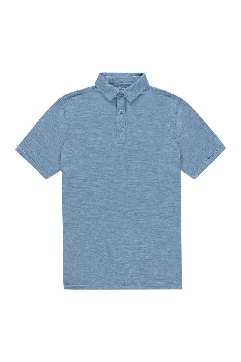 hochwertiges Merino Polo Herren hellblau