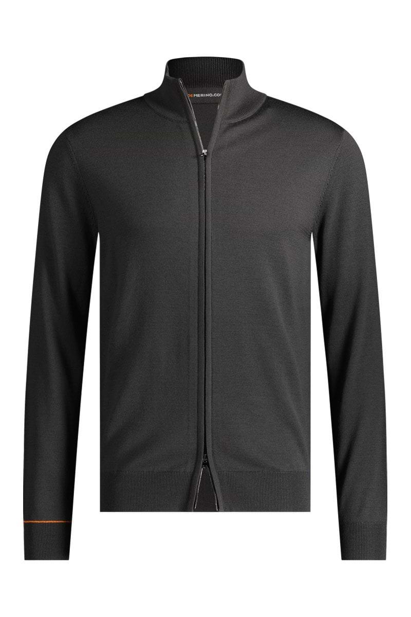 Herren Strickjacke mit Reißverschluss grau