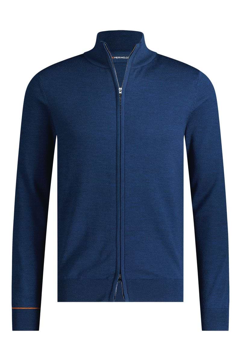 Herren Strickjacke mit Reißverschluss knallblau