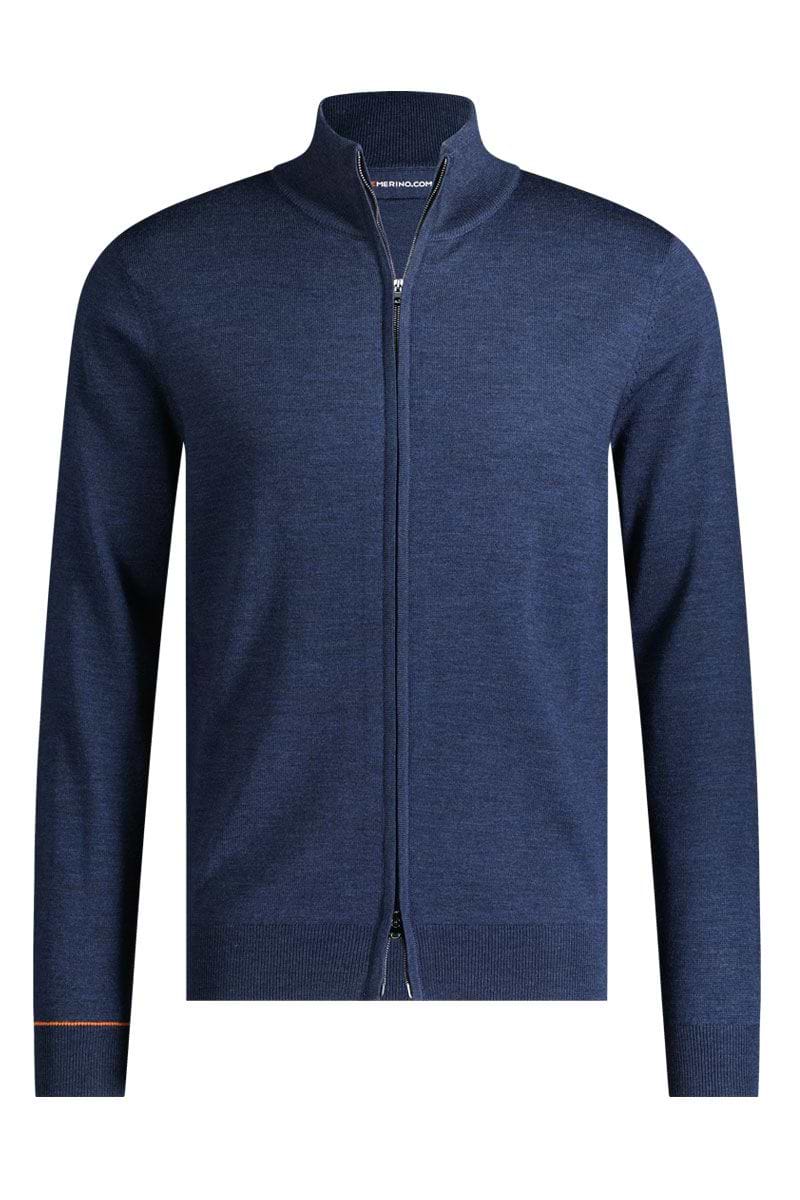 Herren Strickjacke mit Reißverschluss blau