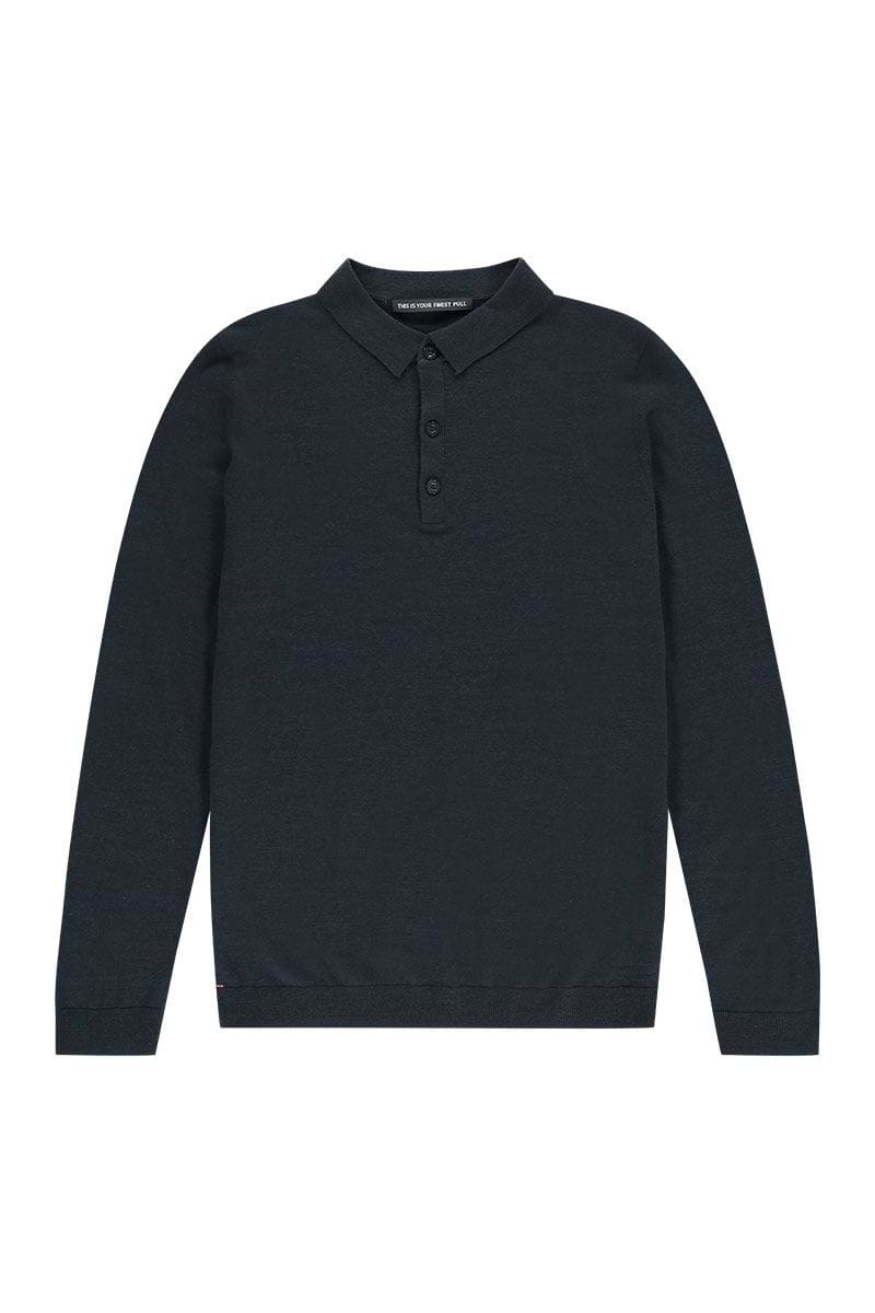 Hochwertiges Poloshirt Merinowolle Blau