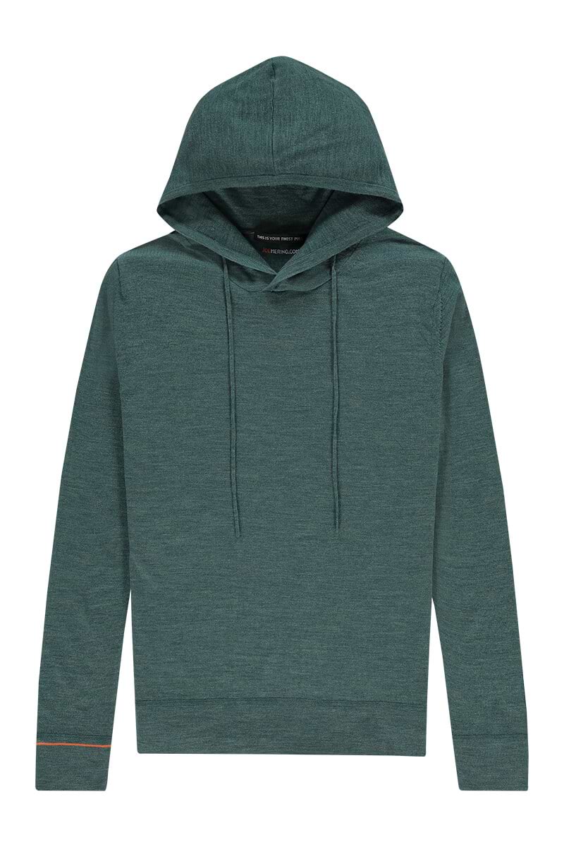 Merino wollen hoodie in het groen