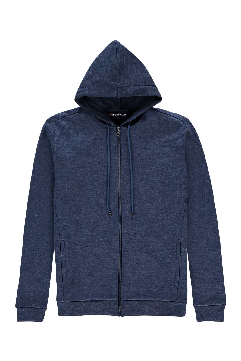 Vest met capuchon in het blauw