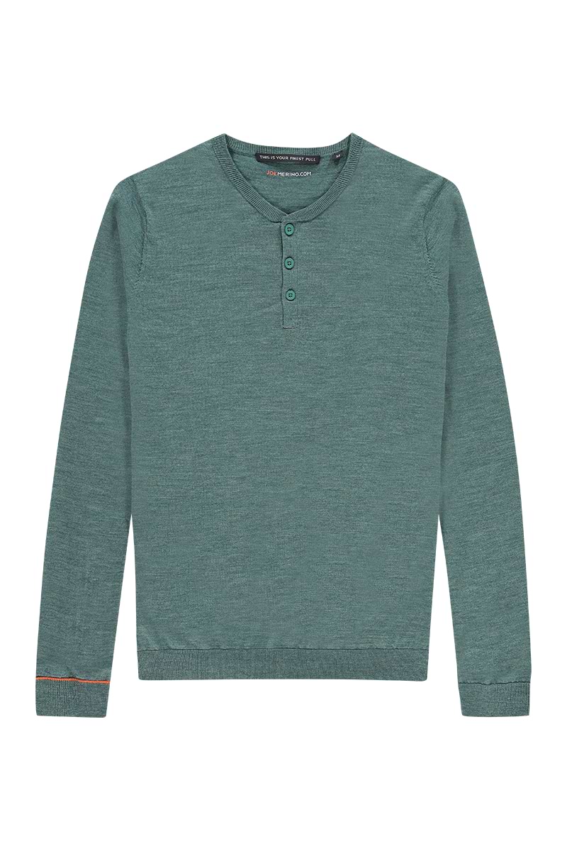 Henley Pullover Herren grün